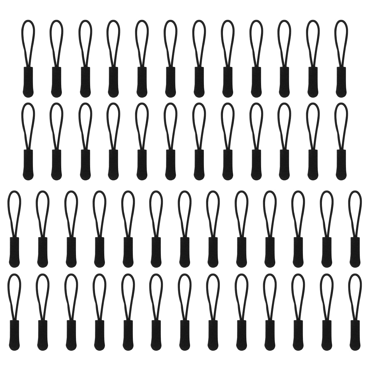 HASTHIP 50Pcs Zipper Pulls Replacement, Zipper Tabs Black Cord Extender Zipper Pull for Backpack, Luggage, Purse, Jacket, Boot, Gloves HASTHIP 50Pcs Zipper Pulls Replacement, Zipper Tabs Black Cord Extender Zipper Pull for Backpack, Luggage, Purse, Jacket, Boot, Gloves